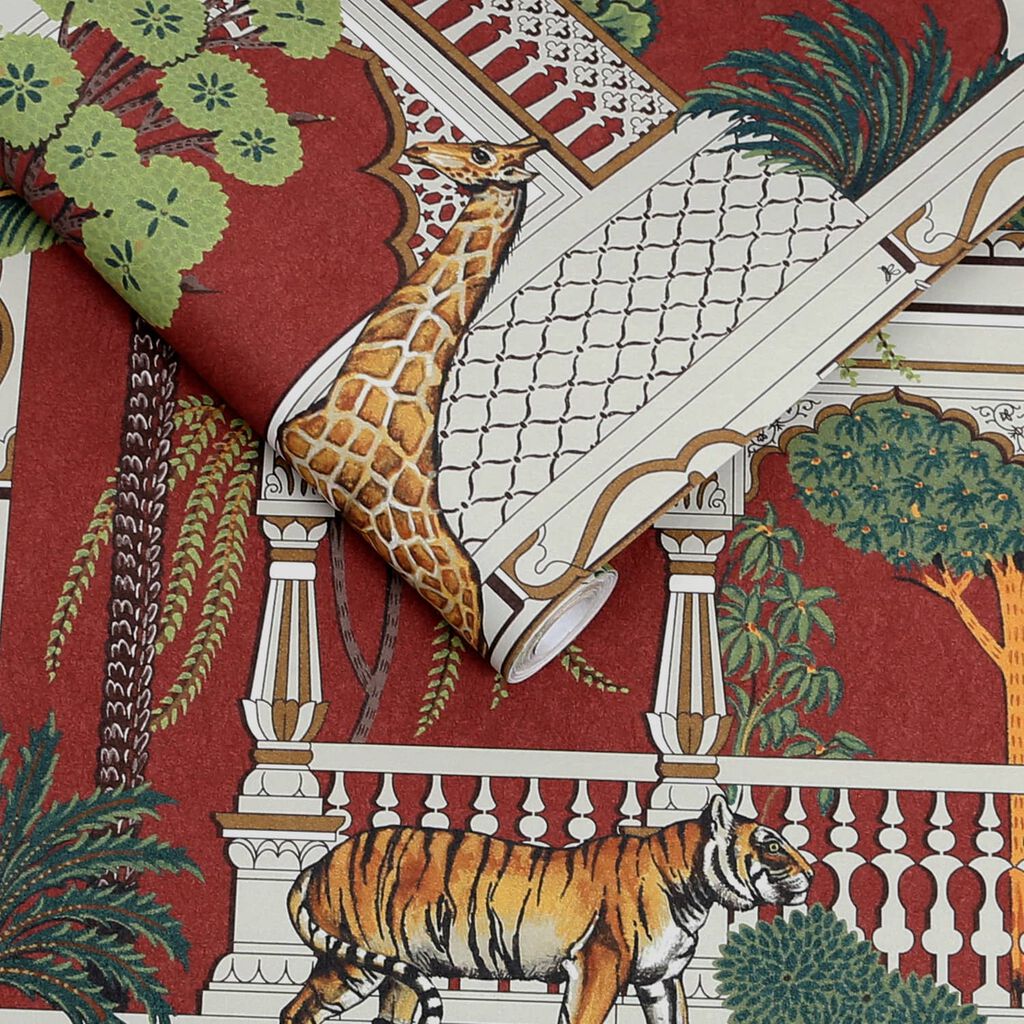 119687 - Animahal Wallpaper - Alizarin - Graham & Brown