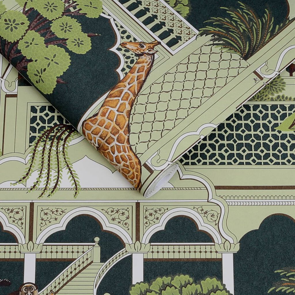 119689 - Animahal Wallpaper - Emerald - Graham & Brown