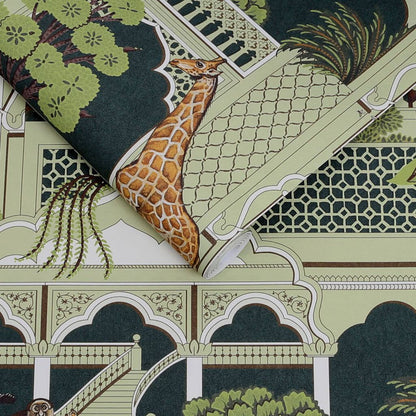 119689 - Animahal Wallpaper - Emerald - Graham & Brown