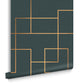 119690 - Primo Wallpaper - Teal - Graham & Brown
