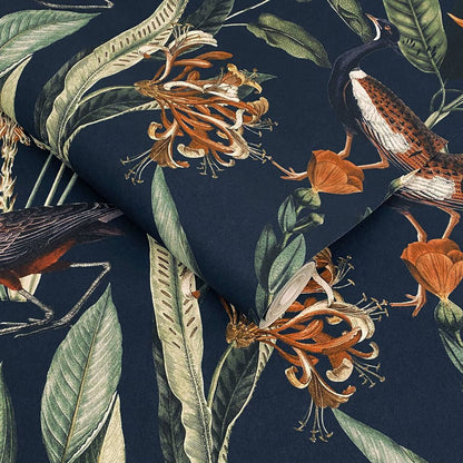 119884 - Glasshouse Wallpaper - Navy - Graham & Brown