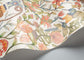 Protea Garden Wallpaper - Olive Green & Tangerine on White - 119/10043