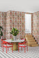 Protea Garden Wallpaper - Olive Green & Tangerine on White - 119/10043