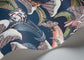 Hoopoe Leaves Wallpaper - Denim, Forest Green & Magenta on Midnight - 119/1006