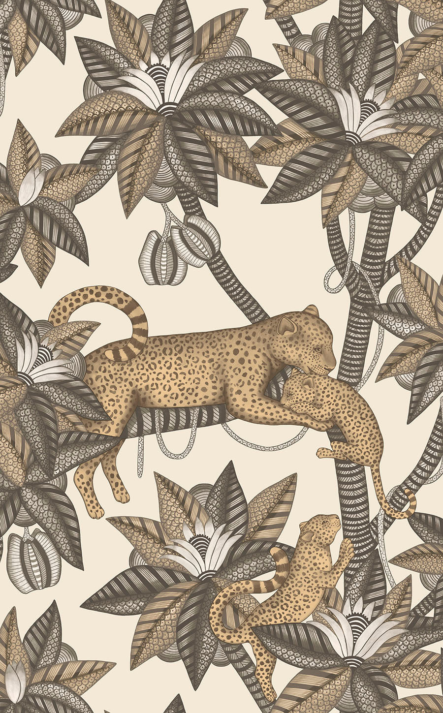 Satara Wallpaper - Soot & Metallic Gold on Linen - 119/3013