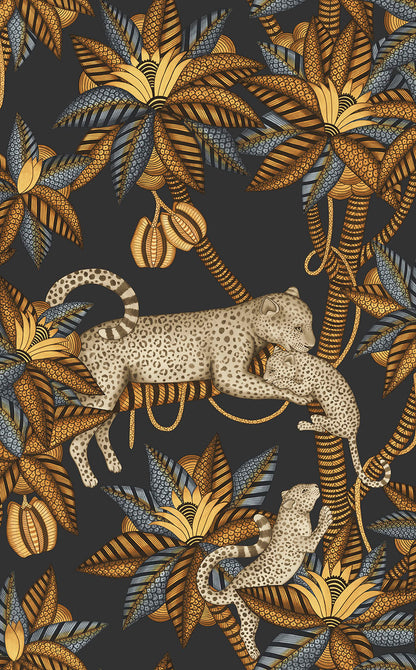Satara Wallpaper - Burnt Orange & Sand on Black - 119/3017
