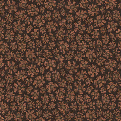 Savanna Shell Wallpaper - Terracotta, Claret & Metallic Gold - 119/4018