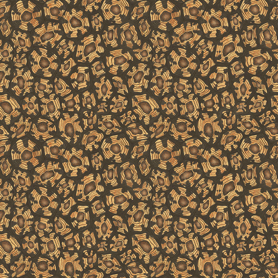 Savanna Shell Wallpaper - Ochre, Soot & Orange - 119/4019