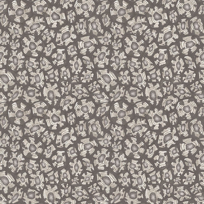 Savanna Shell Wallpaper - Soot & Snow & Metallic Silver - 119/4023