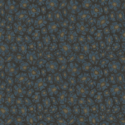 Savanna Shell Wallpaper - Denim, Charcoal & Metallic Gold - 119/4024