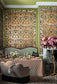 Afrika Kingdom Wallpaper - Olive Green & Spring Green on Metallic Bronze - 119/5025