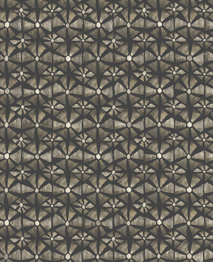 Kalahari Wallpaper - Stone & Charcoal - 119/6029