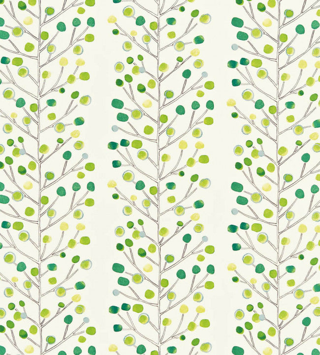 Berry Tree Fabric - Emerald / Lime / Chalk