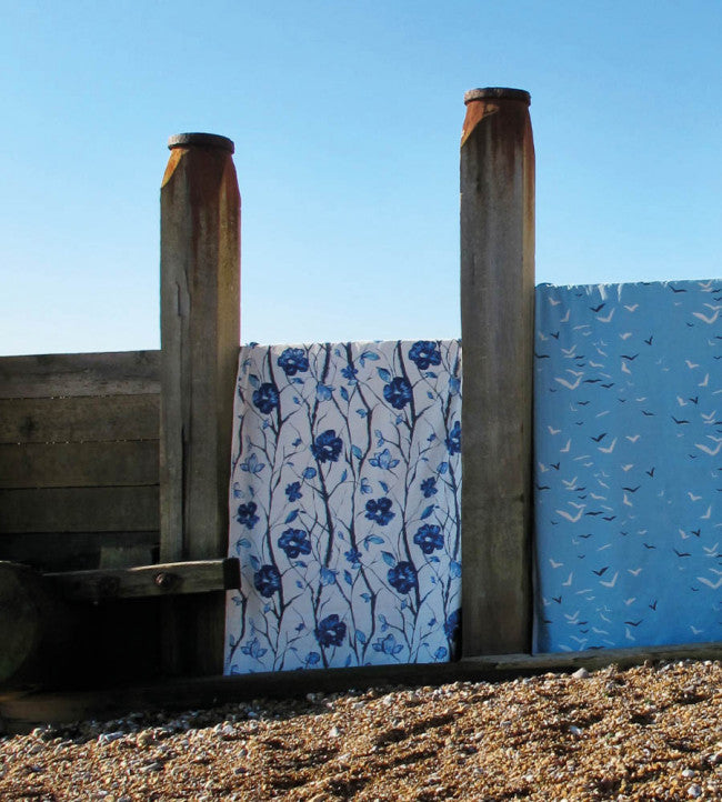 Celandine Room Fabric - Chalk / Charcoal / Sunflower