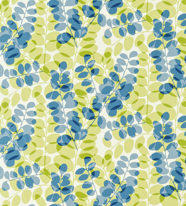 Lunaria Fabric - Chalk / Denim / Lime