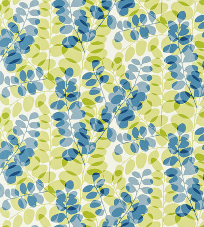 Lunaria Fabric - Chalk / Denim / Lime