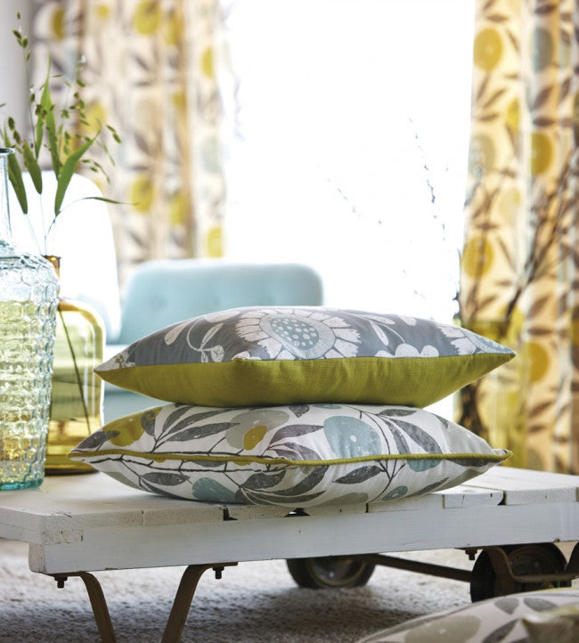 Blomma Room Fabric - Tangerine / Chilli / Citrus