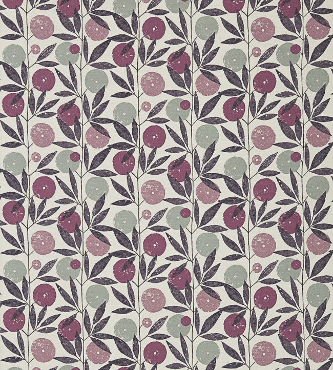 Blomma Fabric - Heather / Damson / Stone