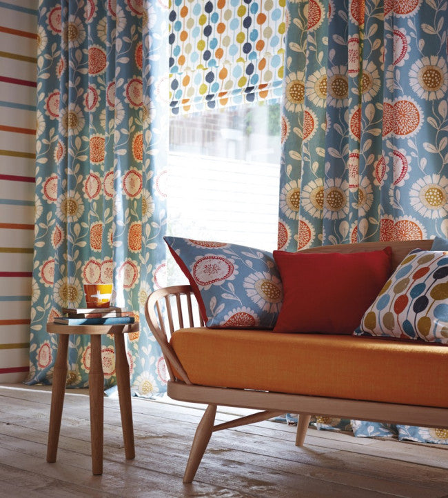 Taimi Room Fabric - Sulphur / Tangerine / Kingfishe