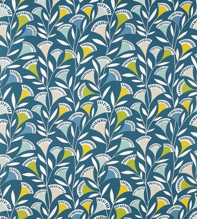 Noukku Fabric - Mist / Kiwi / Midnight