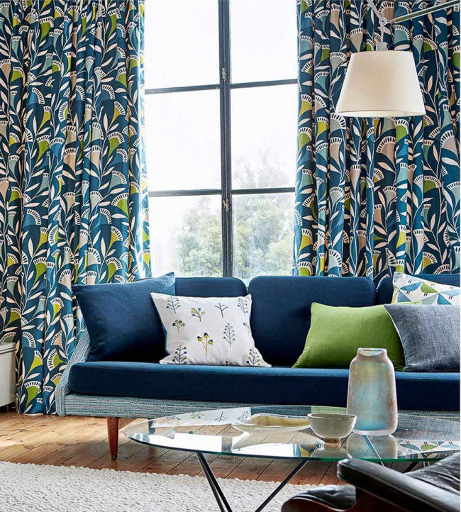 Noukku Room Fabric - Mist / Kiwi / Midnight