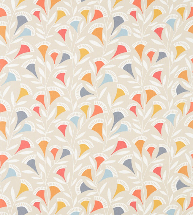 Noukku Fabric - Watermelon / Tangerine / Slate