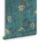 120612 - Obassia Silk Wallpaper - Teal - Graham & Brown