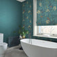 120612 - Obassia Silk Wallpaper - Teal - Graham & Brown