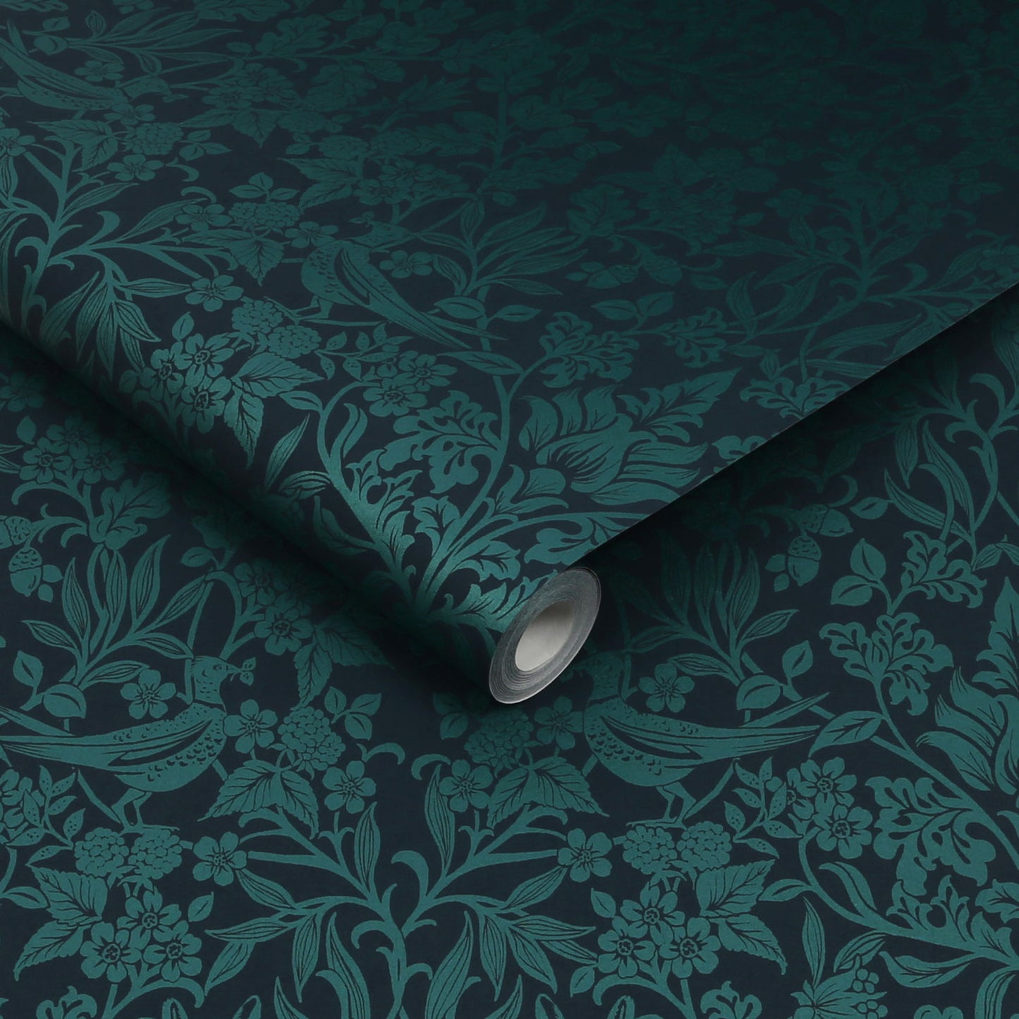 120624 - Hartley Damask Wallpaper - Teal - Graham & Brown