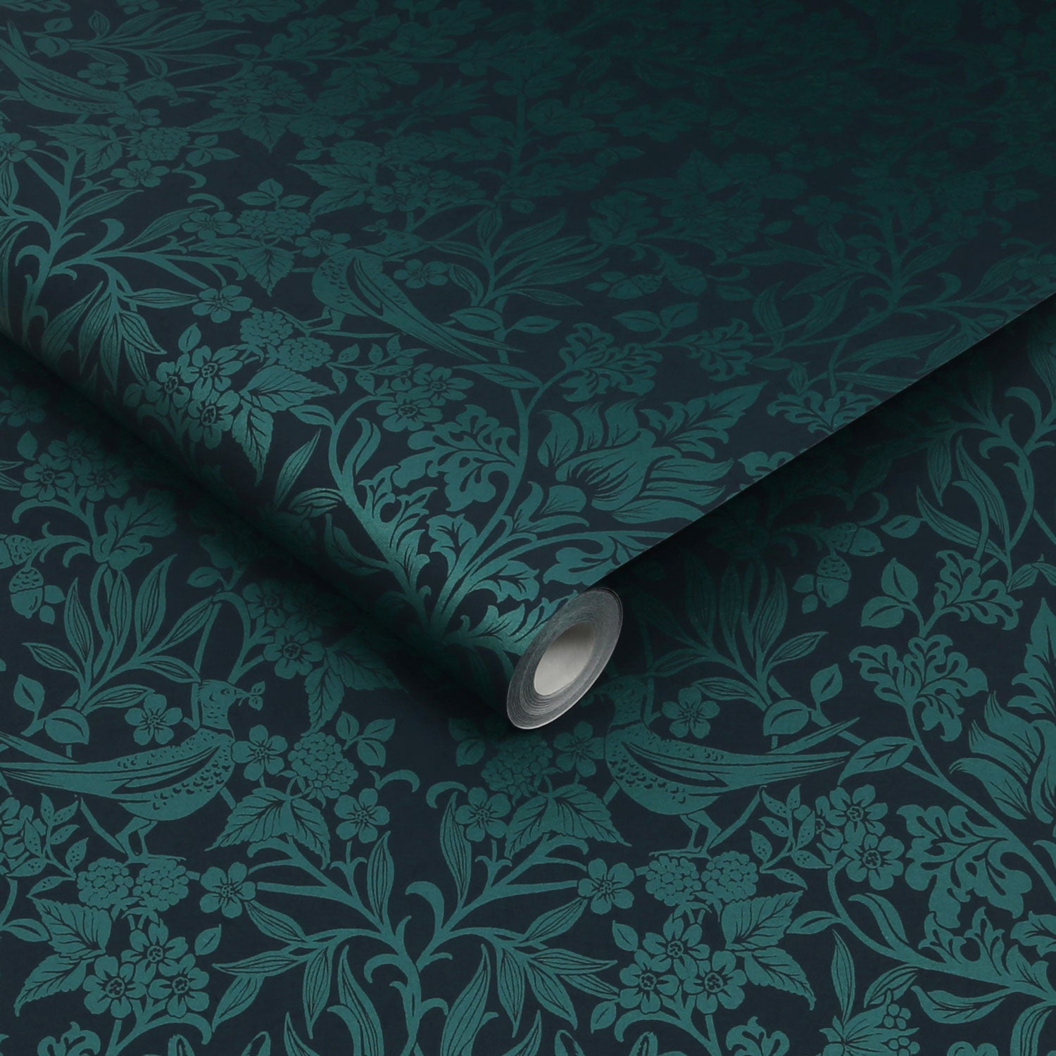120624 - Hartley Damask Wallpaper - Teal - Graham & Brown