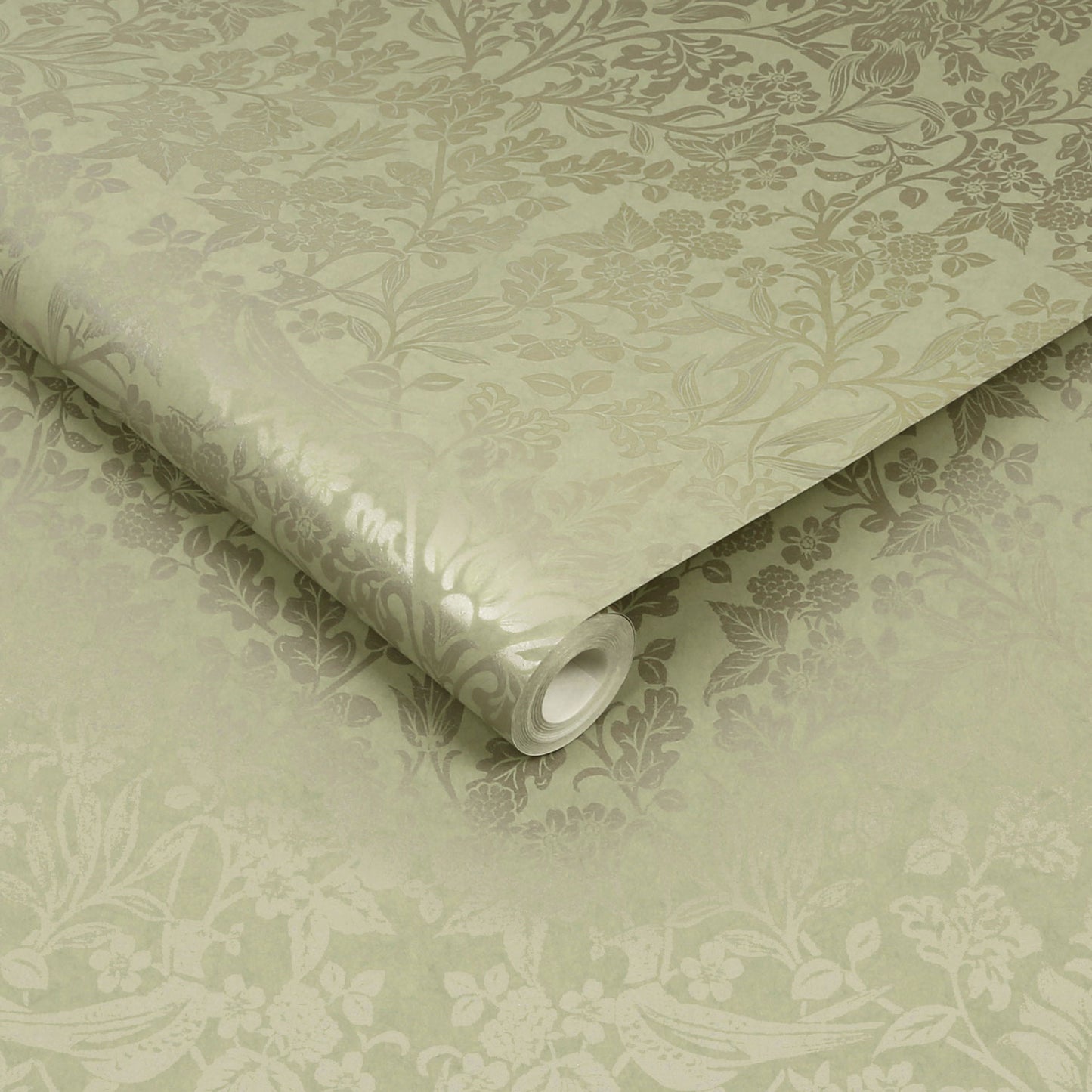 120625 - Hartley Damask Wallpaper - Sage - Graham & Brown