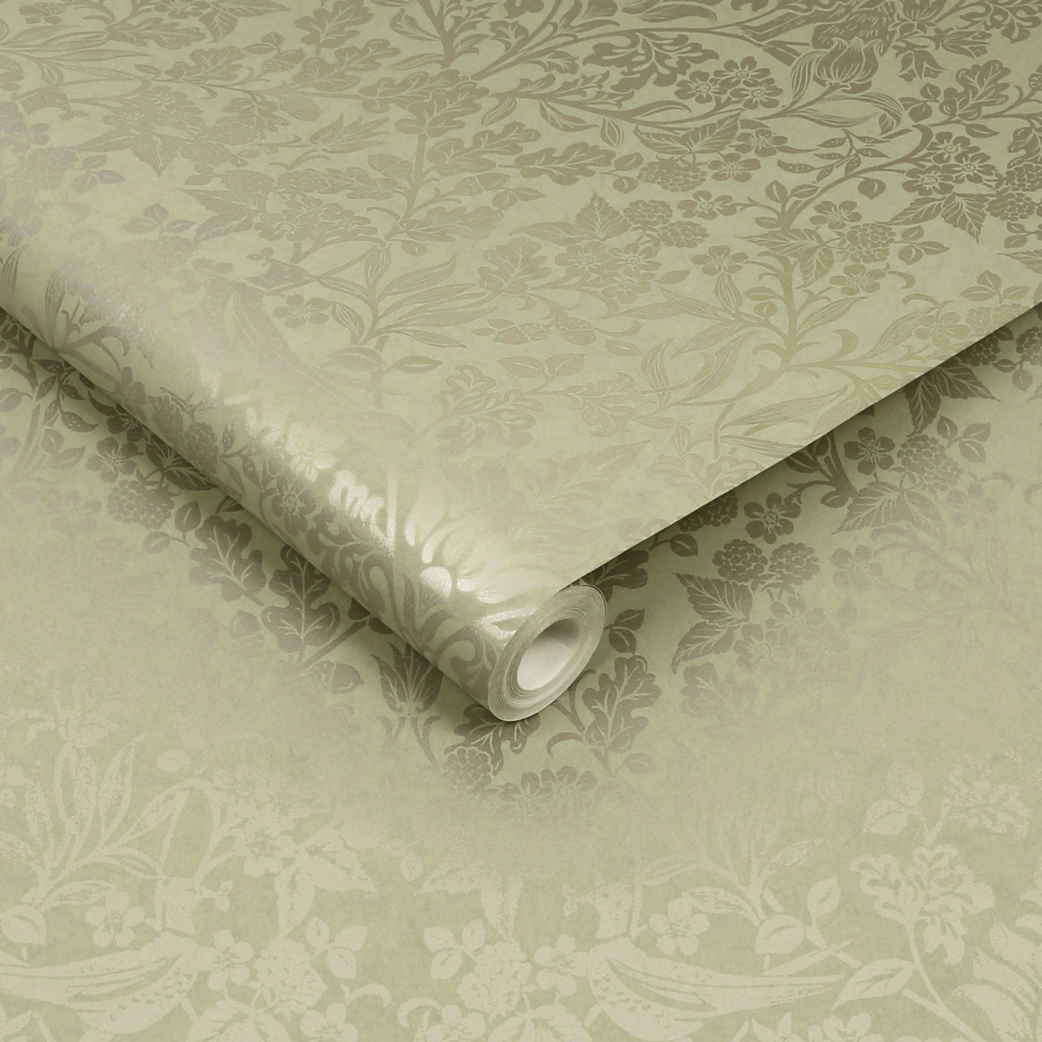 120625 - Hartley Damask Wallpaper - Sage - Graham & Brown