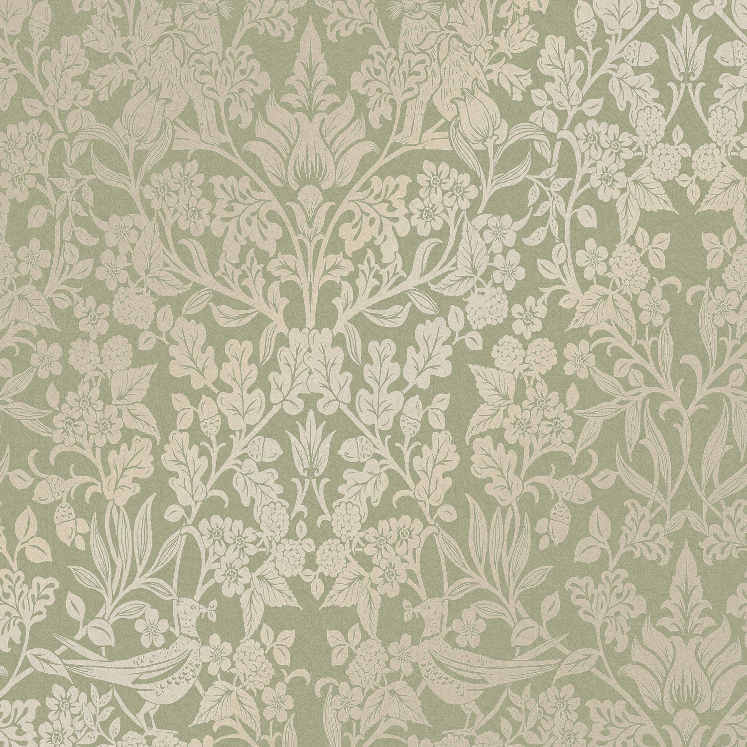 120625 - Hartley Damask Wallpaper - Sage - Graham & Brown