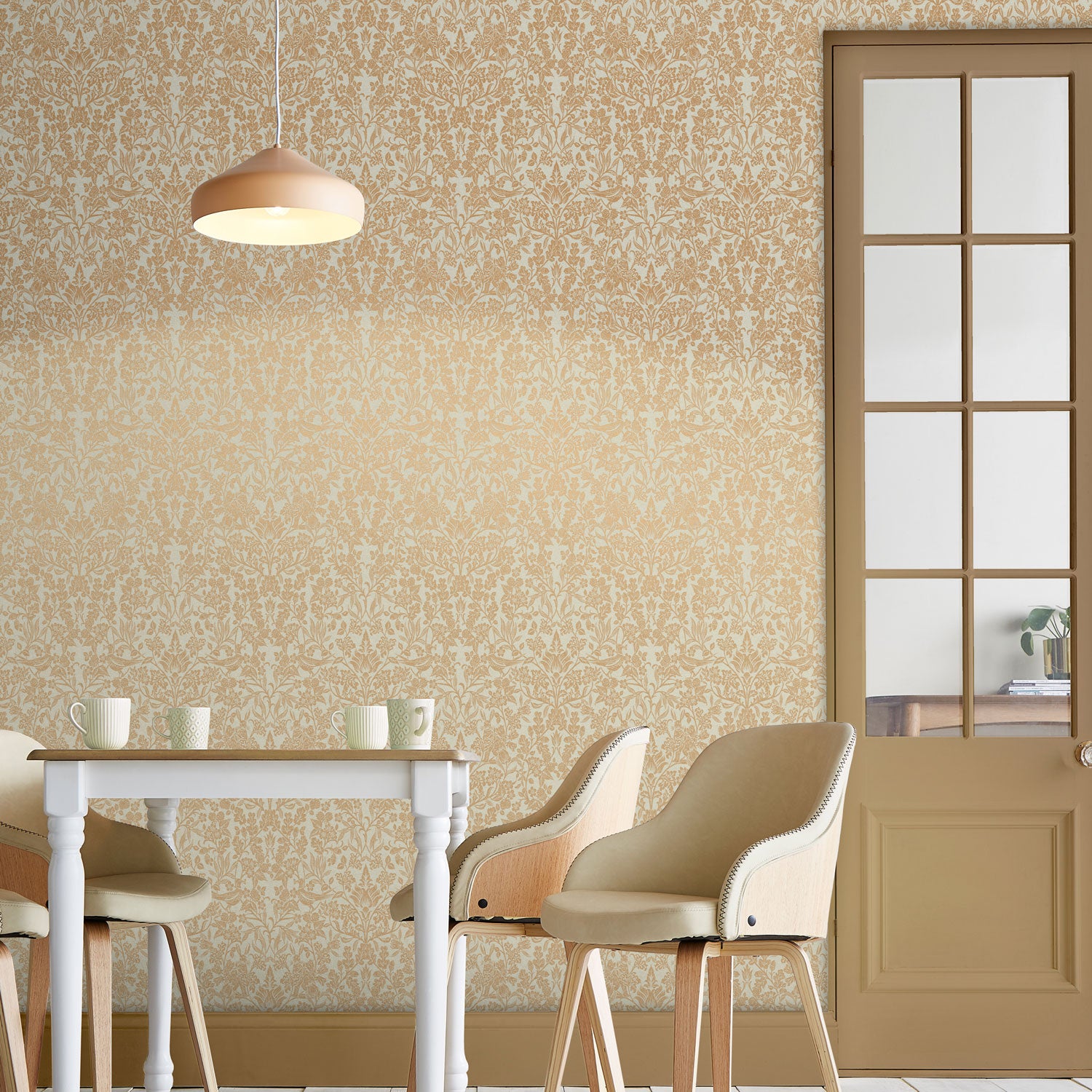 120626 - Hartley Damask Wallpaper - Neutral - Graham & Brown