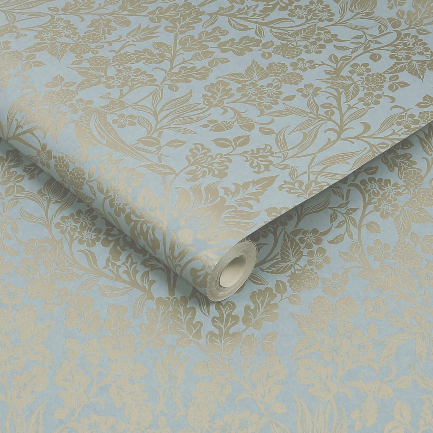 120627 - Hartley Damask Wallpaper - Light Blue - Graham & Brown
