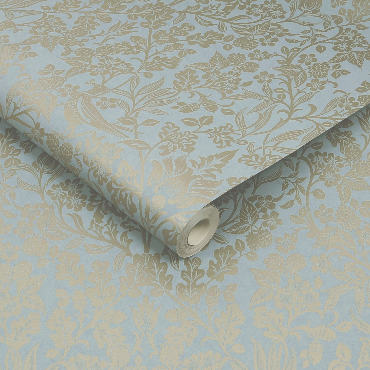 120627 - Hartley Damask Wallpaper - Light Blue - Graham & Brown