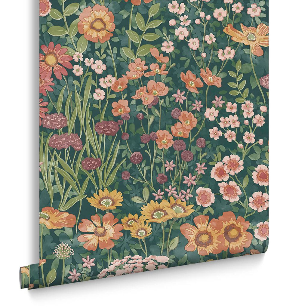 120631 - Wallflower Wallpaper - Emerald - Graham & Brown