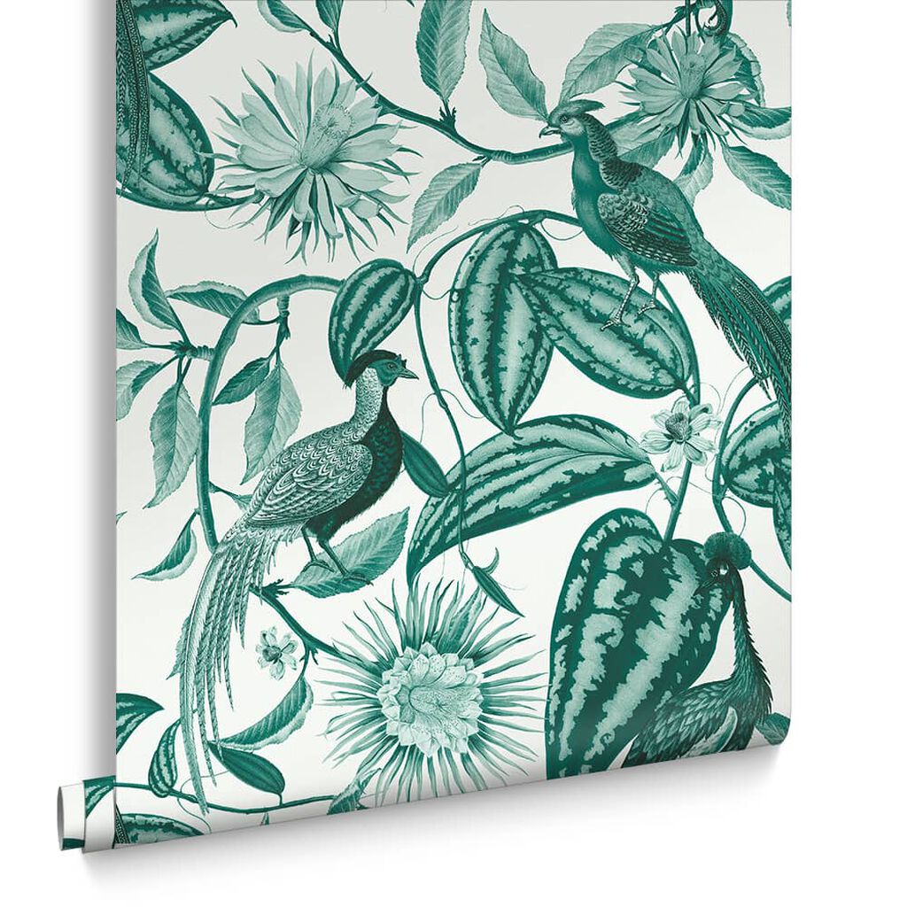 120650 - Amhersts Garden Wallpaper - Teal - Graham & Brown