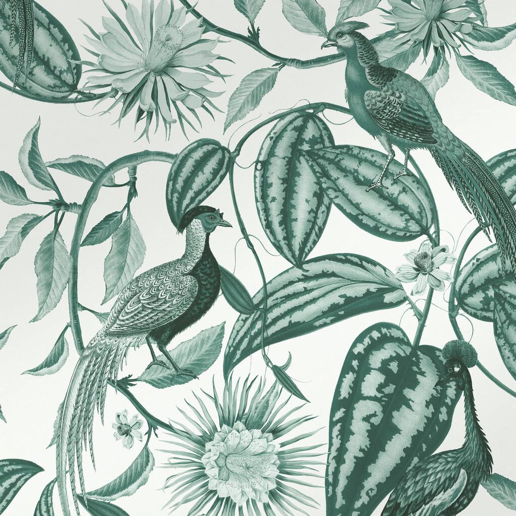 120650 - Amhersts Garden Wallpaper - Teal - Graham & Brown