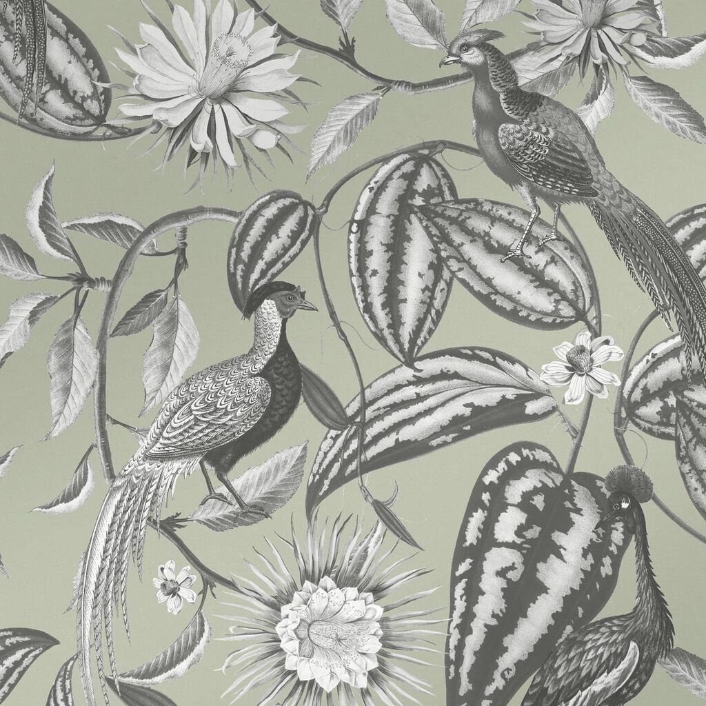 120651 - Amhersts Garden Wallpaper - Sage - Graham & Brown