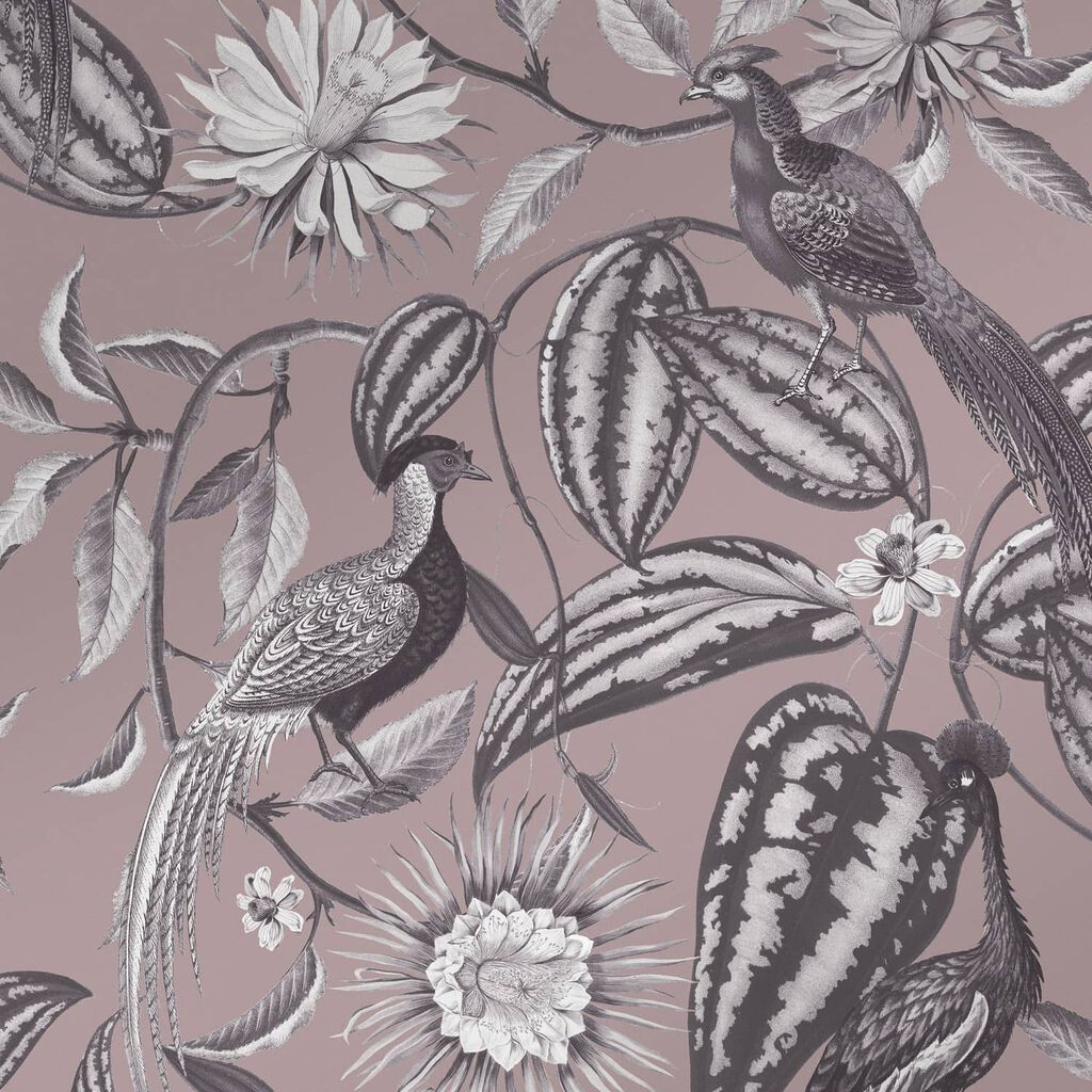 120653 - Amhersts Garden Wallpaper - Mulberry - Graham & Brown