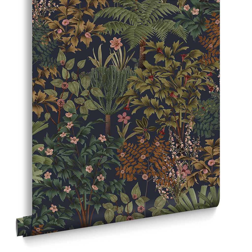 120656 - Jardin Botanico Wallpaper - Navy - Graham & Brown