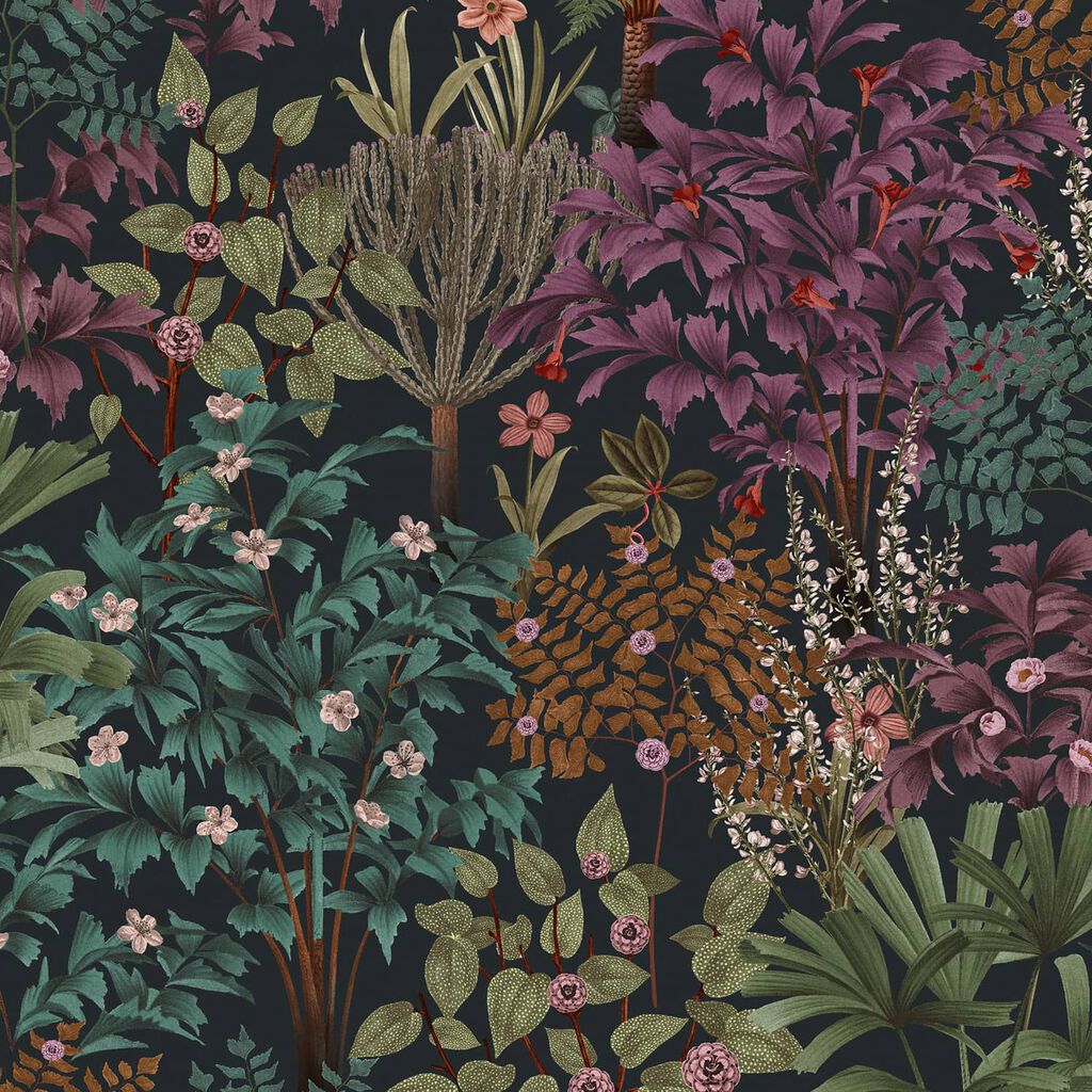 120657 - Jardin Botanico Wallpaper - Black - Graham & Brown