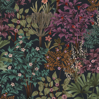 120657 - Jardin Botanico Wallpaper - Black - Graham & Brown