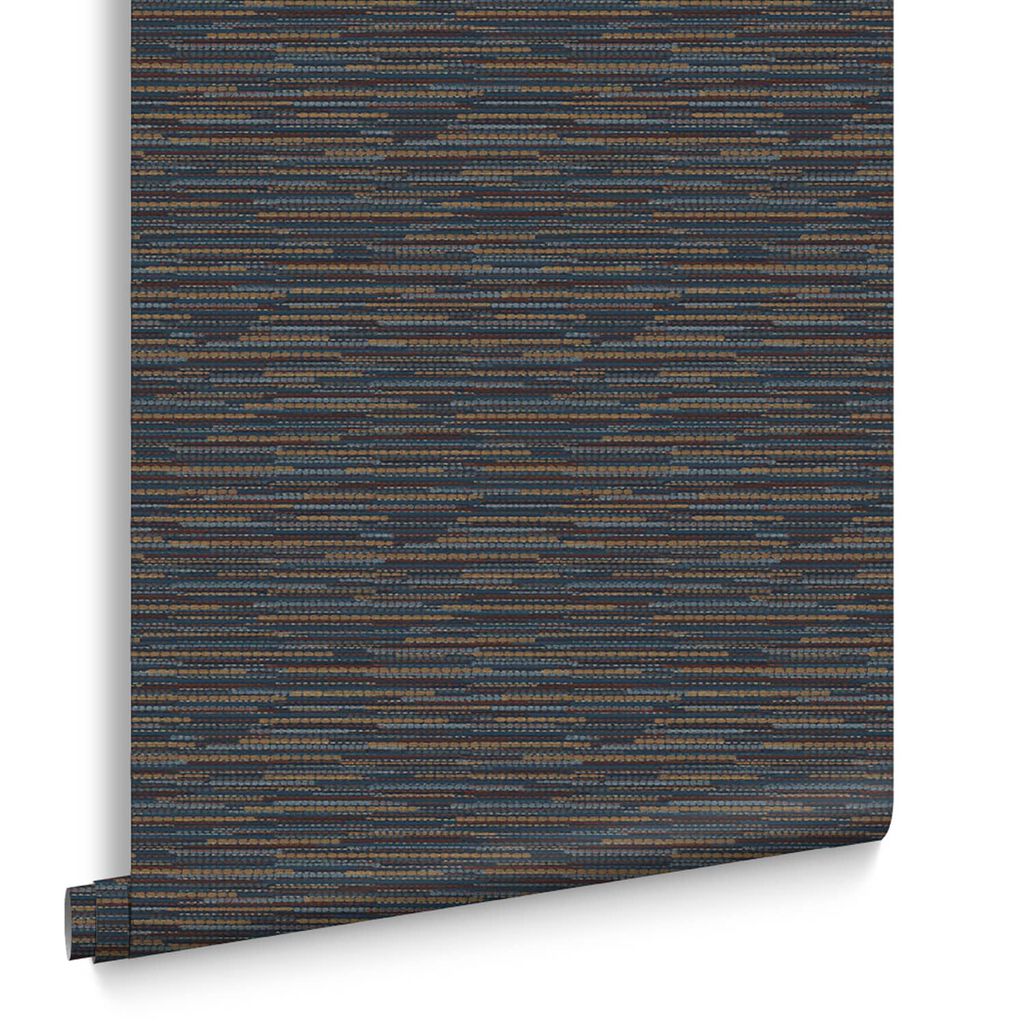 120659 - Empress Grasscloth Wallpaper - Navy - Graham & Brown
