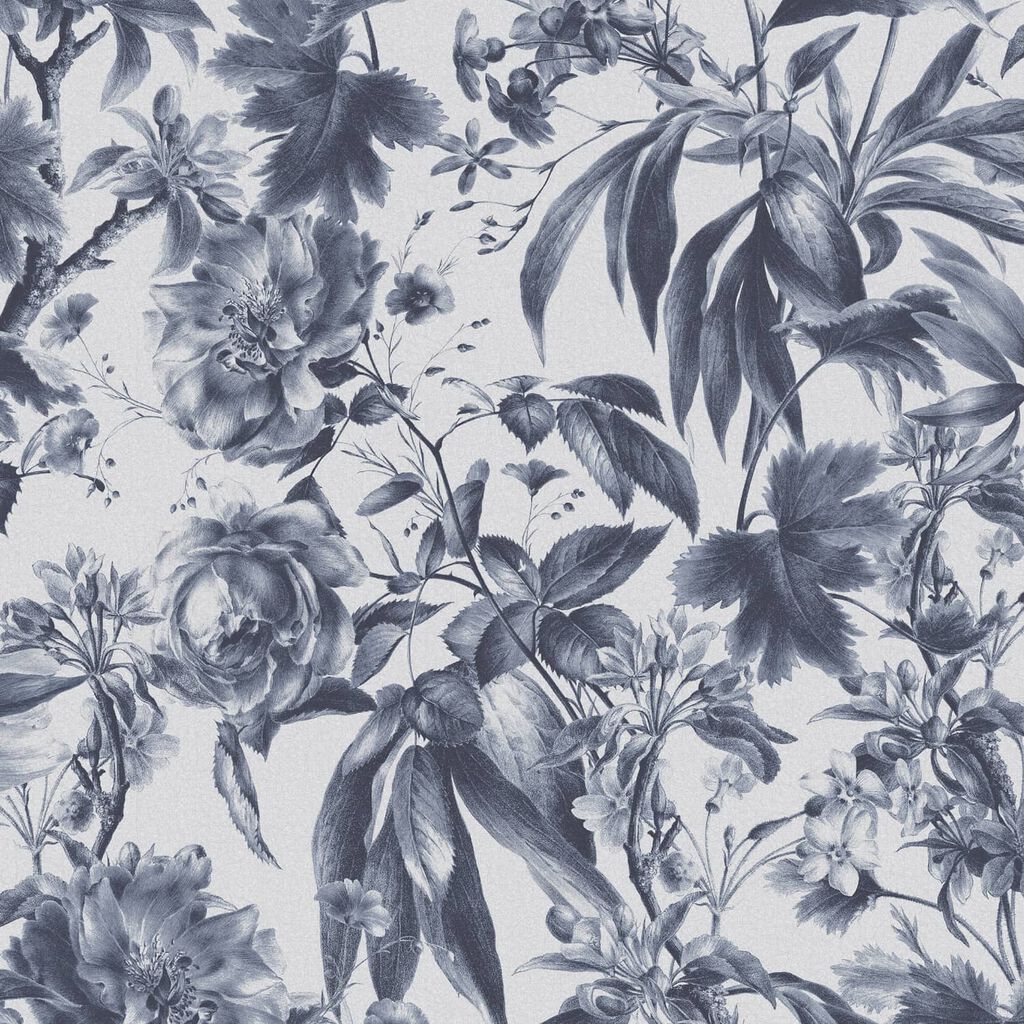 120668 - Arcane Garden Wallpaper - Ink Blue - Graham & Brown