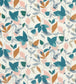 Akira Fabric - Ginger / Teal