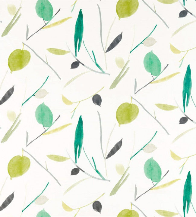 Oxalis Fabric - Kiwi / Juniper
