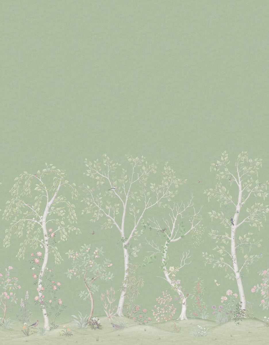 Seasonal Woods Wallpaper - Jade - 120/6021