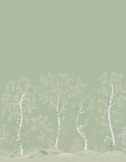 Seasonal Woods Wallpaper - Jade - 120/6021